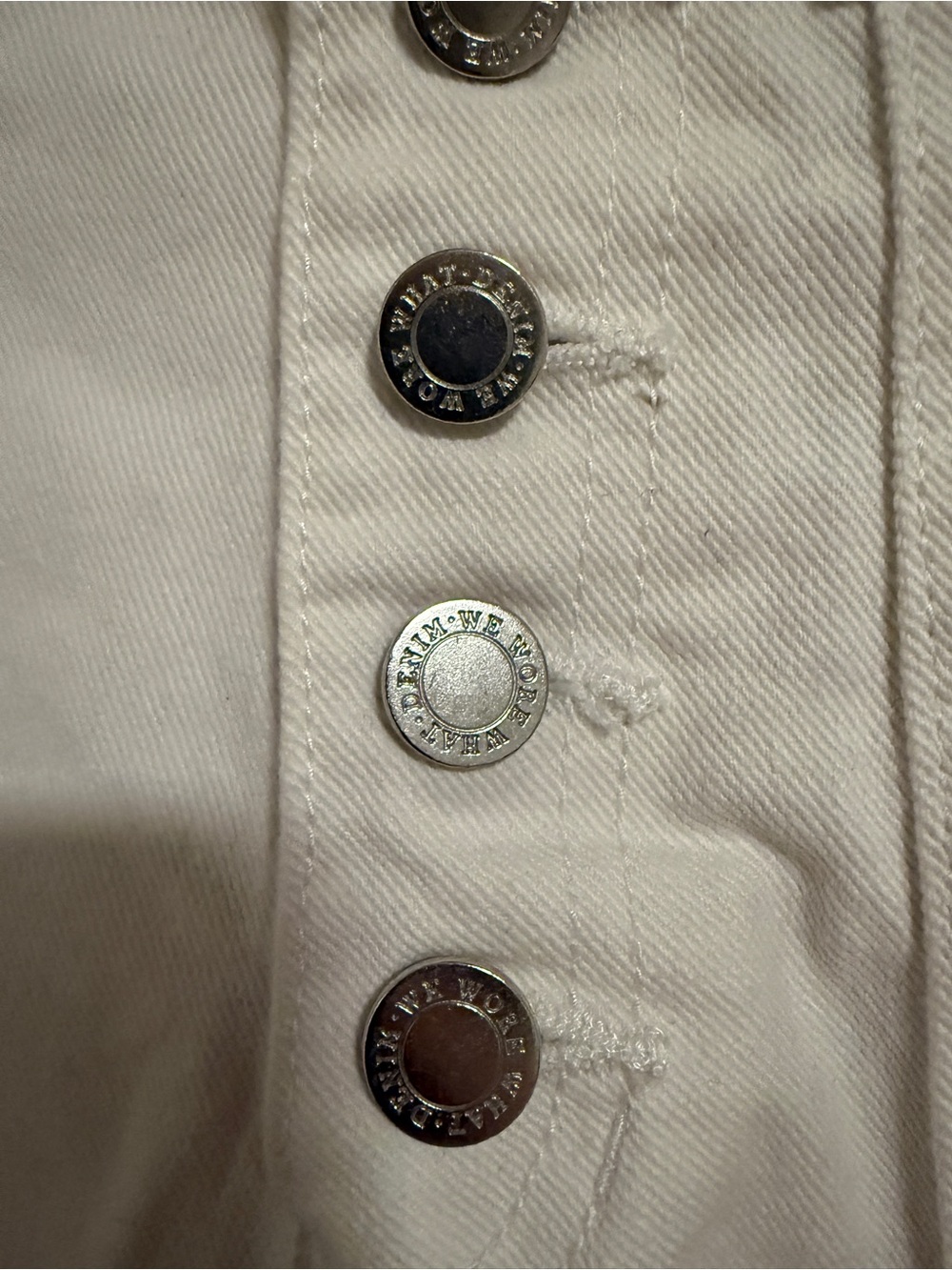High-Waist White Denim Shorts WeWoreWhat with Button Front - Picture 7 of 14